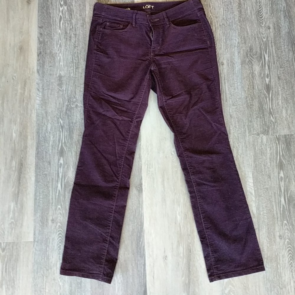 LOFT Plum Corduroy Pants